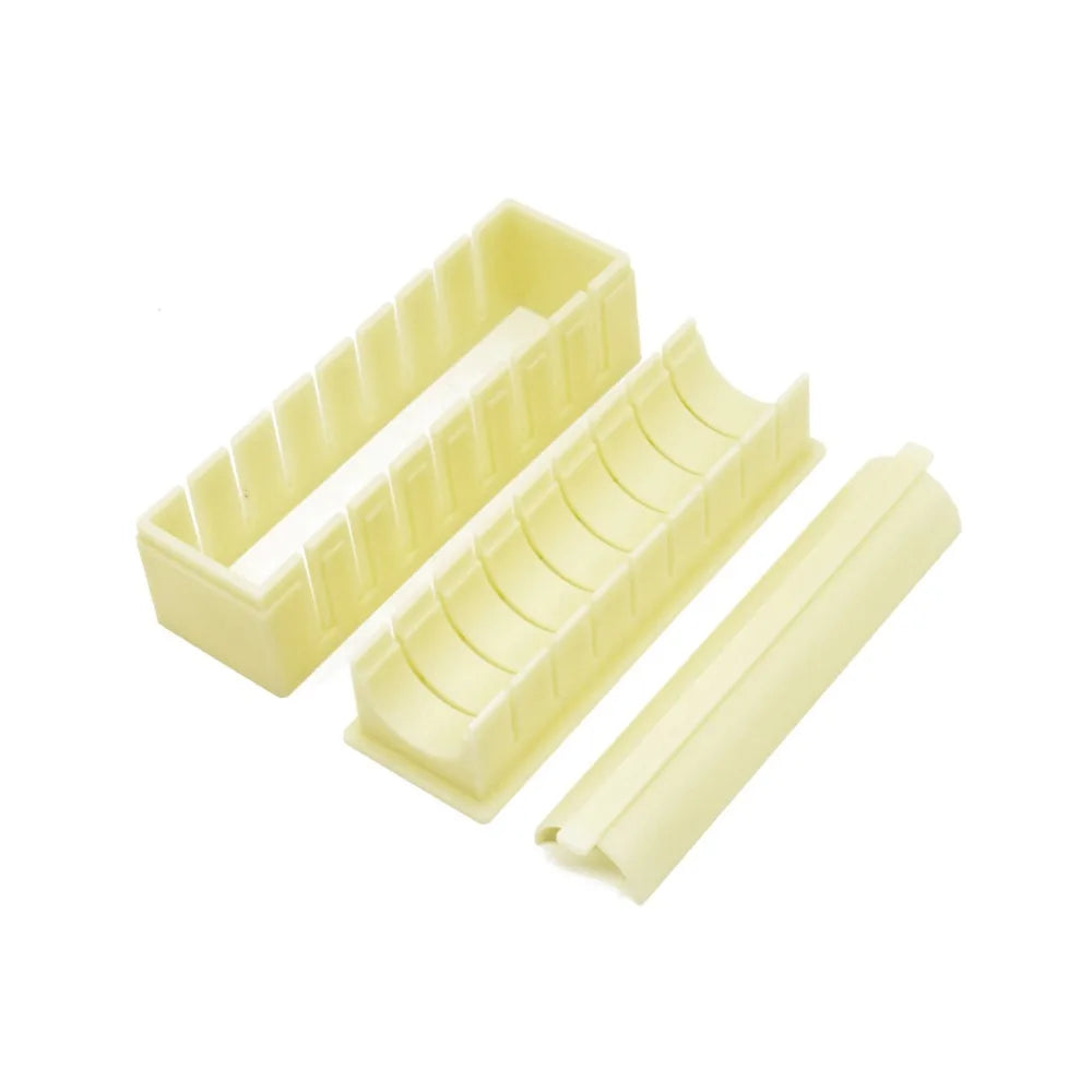 3pcs/set Cake Roll Mold Sushi Maker Equipment Kit Plastic Kimbap Sushi Rolls Mold Round Square Heart-shaped Sushi Making Tools