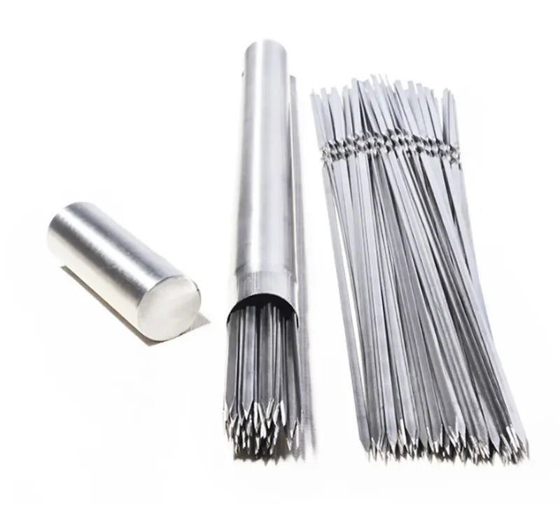 304 Stainless Steel 50 100pcs Barbeque BBQ Needle Stick Barrel Roast Kebab Meat Skewers Outdoor Camping Picnic tools grilling