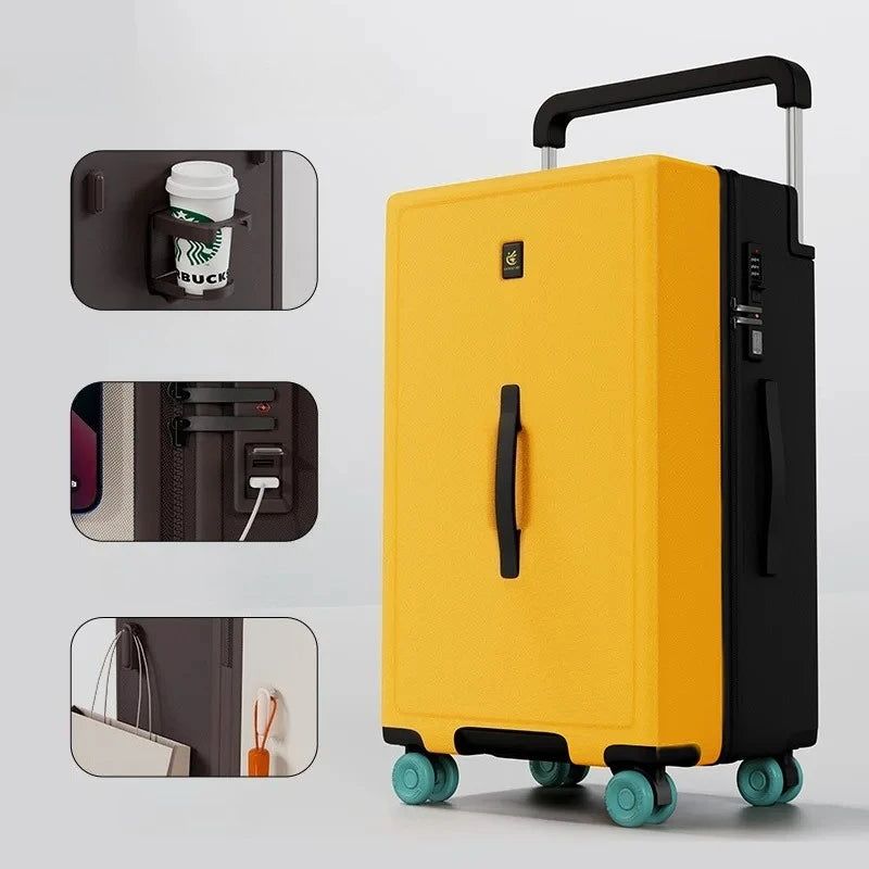 20"24"26 Inch Wide Tie Rod Travel Suitcase Multifunctional Luggage Large Capacity Rolling Luggage Bag Trolley Case With Wheels