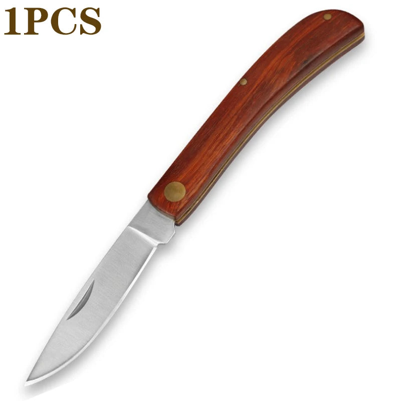 Mini Folding EDC Pocket Knife Stainless Steel Fruit Paring BBQ Hand Meat Knife Portable Cleaver Kitchen Chef Knife House Cutlery