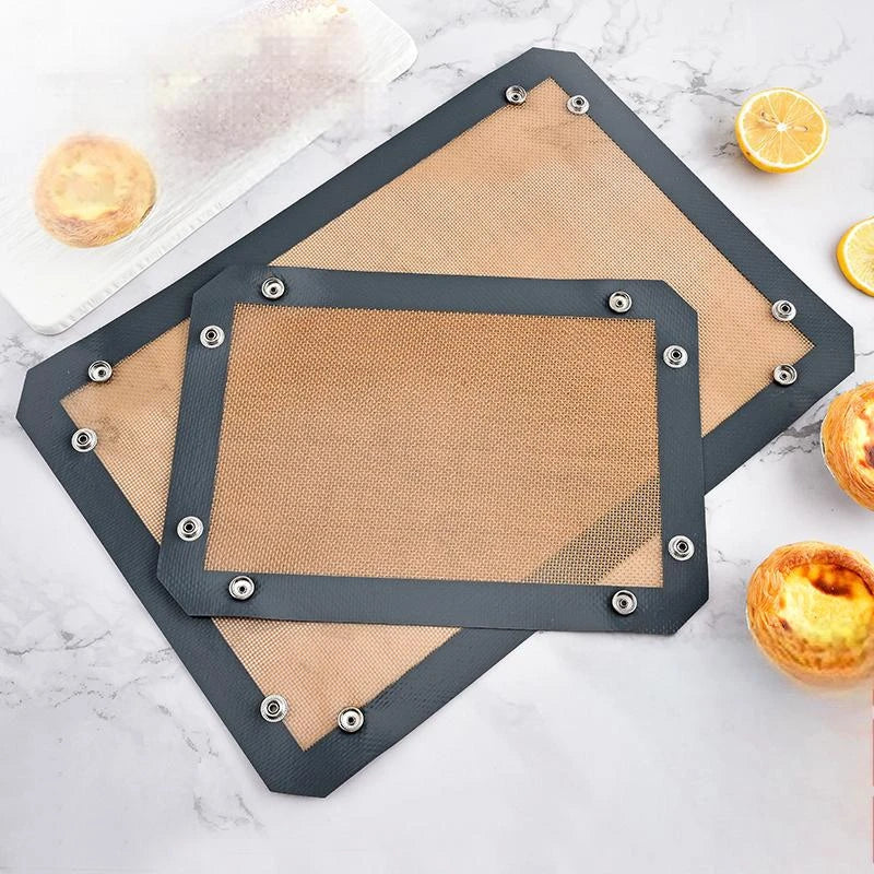 1Pc Silicone Baking Mat with Button Non-Stick Reusable Heat Resistant Pastry Mat Leak Proof Cookie Sheet for Oven Baking Supply