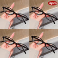 Hiking Camping 4pcs Small Oval Casual Anti Light Glasses Clear Lens Candy Color Shades Cosplay Costume Decorative Eyewear