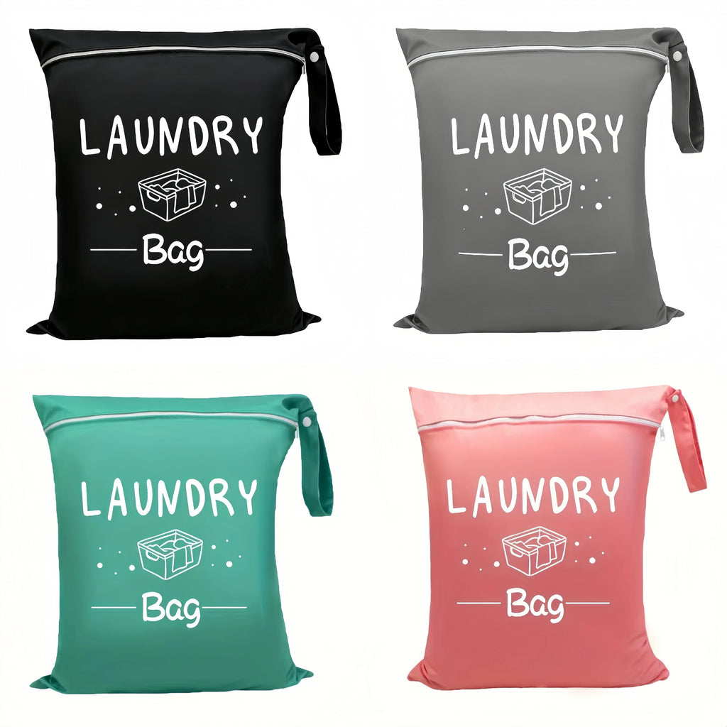 Large capacity 38*48cm travel laundry bag, with double handles for portability and stain resistance, adjustable handle zipper, w