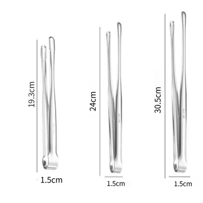 304 Stainless Steel Grill Tongs Food Clip BBQ Steak Clip Bread Tong Cooking Utensils Party Non-Slip Kitchen Gadgets Accessories