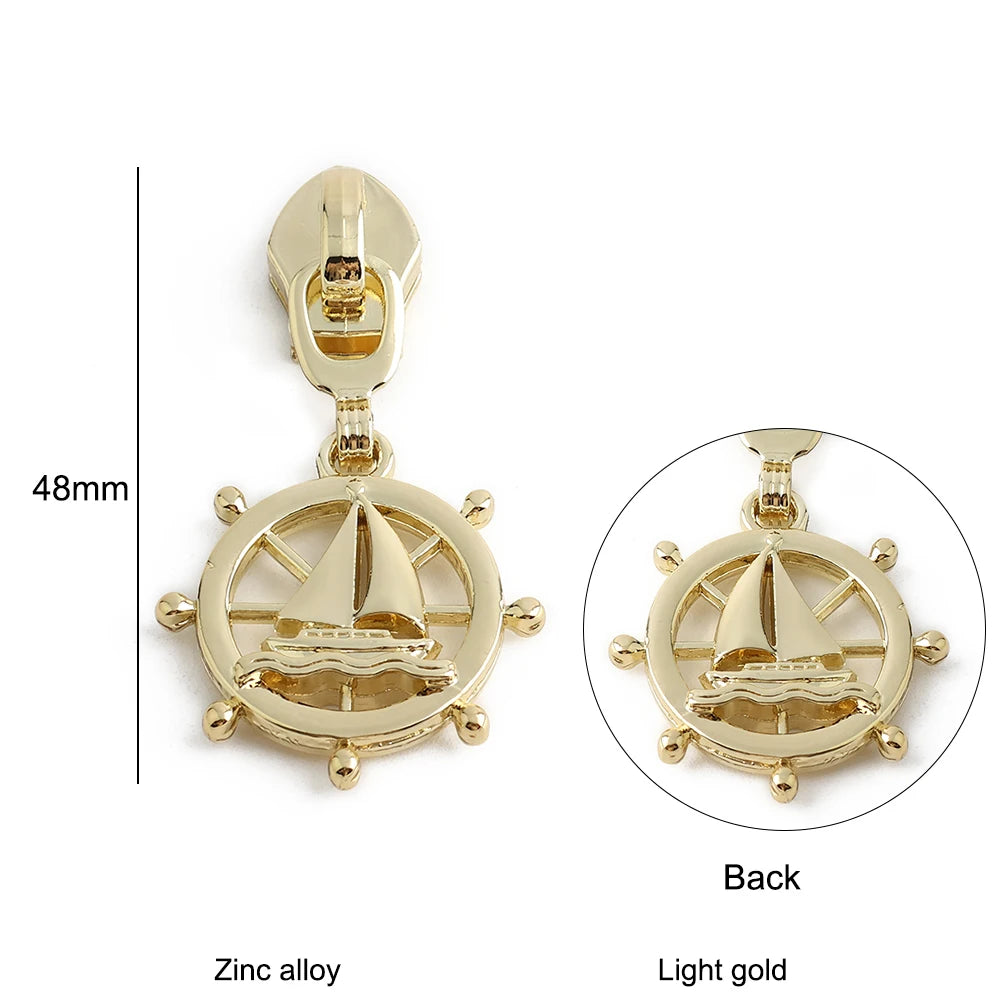 10/40/100PCS Sailboat/Sewing machine Shape 5# Nylon Zipper Puller Slider For DIY Garment Bags Shoulder Shoes Replace Accessories