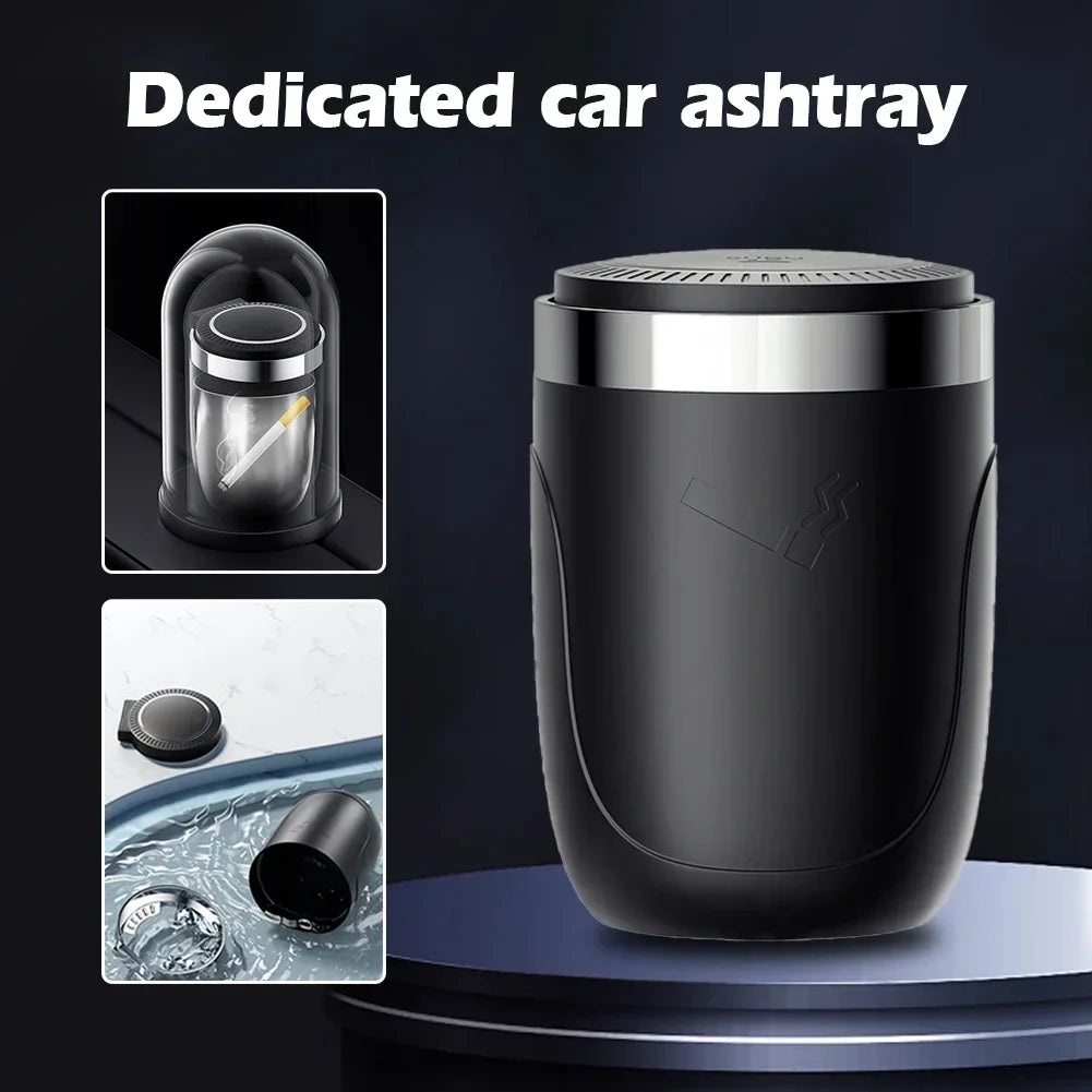 1PCS Portable Car Ashtray Holder With LED Light Detachable Car Cigarette Ashtray Cup With Lid Car Interior Accessories