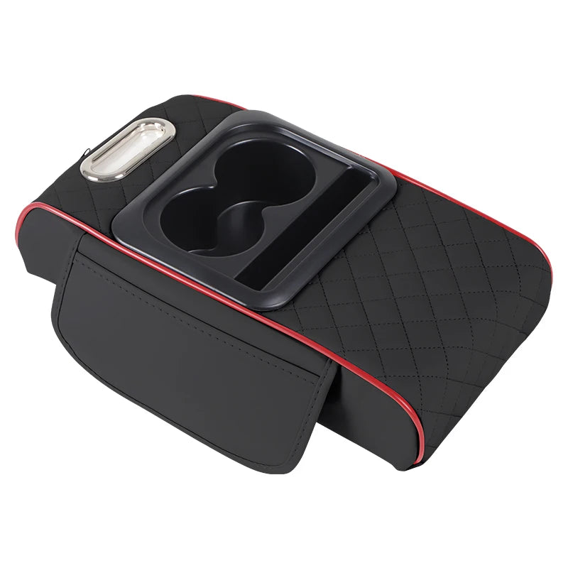 Car Center Console Organizer, Car Armrest Storage Box, Armrest Heightening Cushion with Cup Holder Armrest Storage Organizer Box