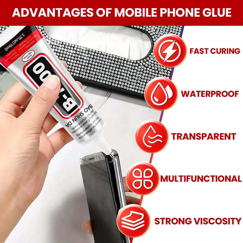 BAOSHUNDA B7000 Mobile Phone Screen High-Strength Waterproof Adhesive, Universal Phone Glass Bonding Agent, 15/25/50/110ml Fast