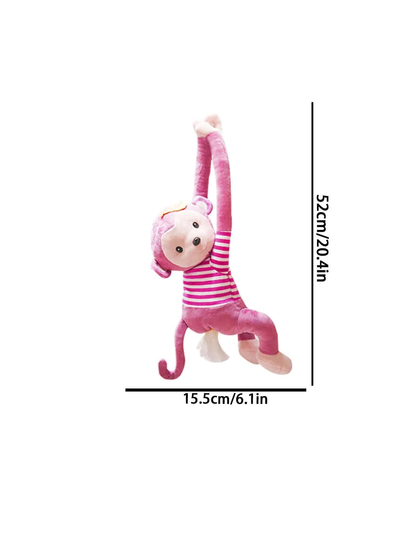 1pc creative Pippi Monkey tissue box car supplies pull hanging car seat back monkey pull paper box cartoon cute