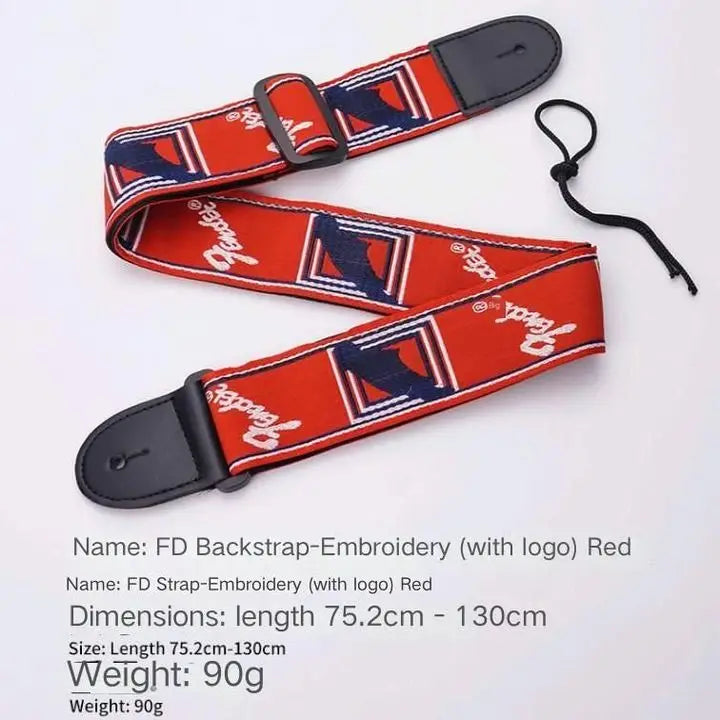 1pc FD Embroidery Guitar Strap Leather Acoustic Electric Guitar Widening Straps Folk Classical Wooden Guitars Shoulder Belt