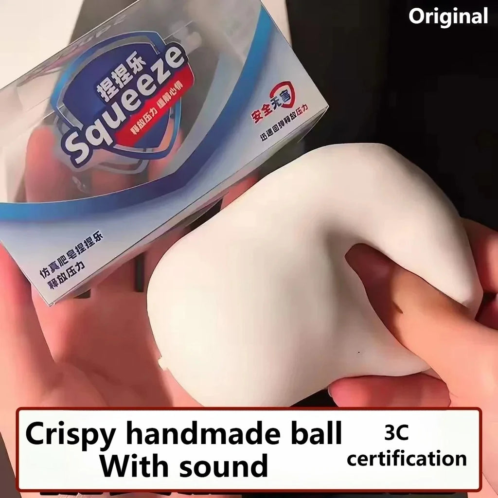 ASMR Crunchy Soap Ball Stress Ball Squishy Fidget Toy Soft Squeeze Anti-Stress Anxiety Relief Hand Decompression Toy for Relax