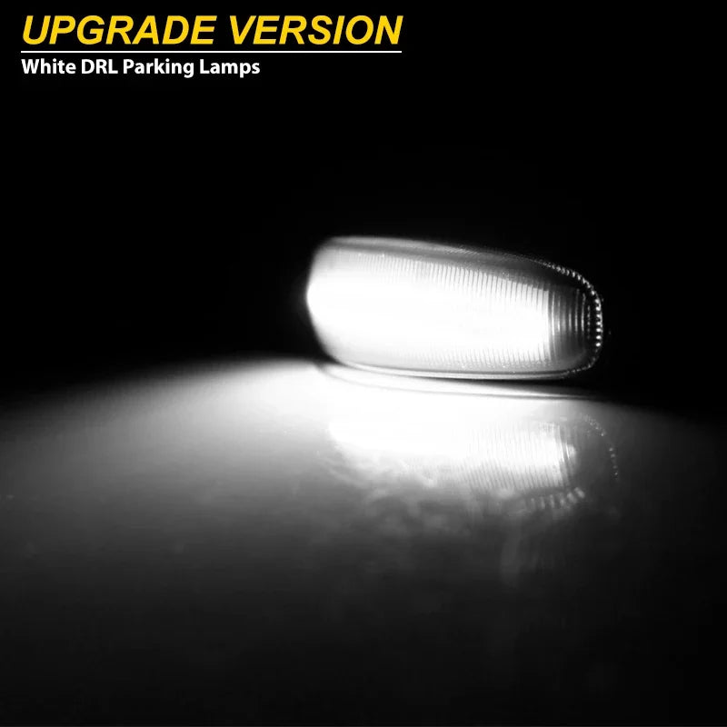 Dynamic Amber Turn Signal Light Marker Lamp For Mitsubishi Lancer Evolution Evo X Outlander Sport RVR ASX White DRL Parking Lamp