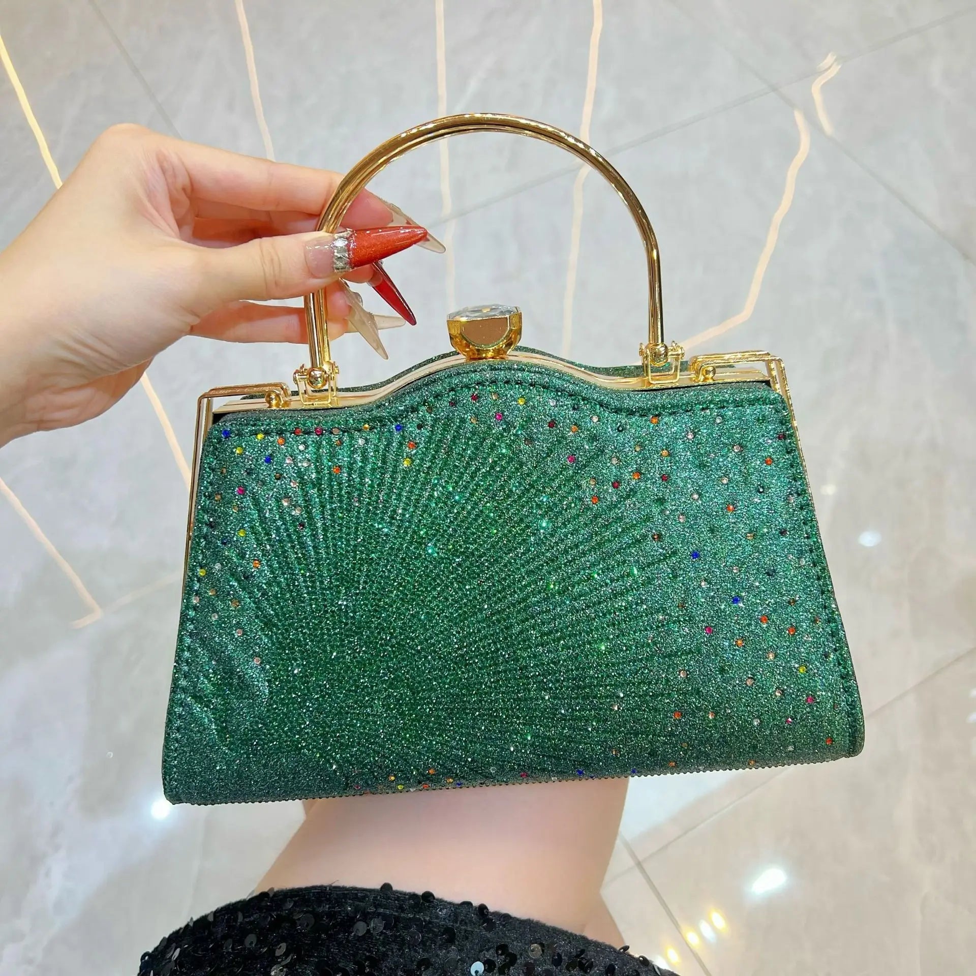 New handbag celebrity fashion diamond-encrusted handbag exquisite dinner bag niche versatile messenger shoulder bag