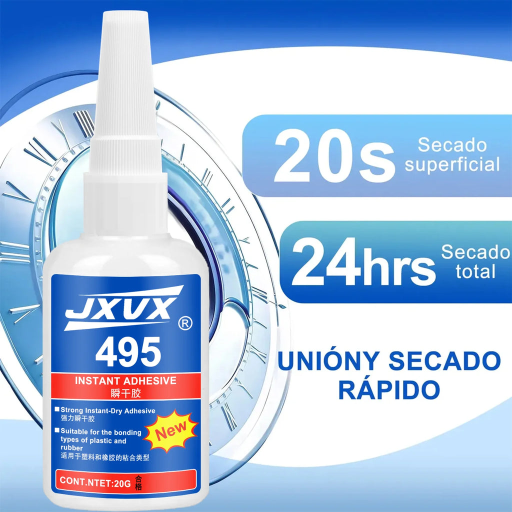 401 Super Glue Dries Instantly Instant Adhesive Bond Clear All-Purpose Universal for Plastic Wood Metal Rubber Leather 20g 6 Pcs