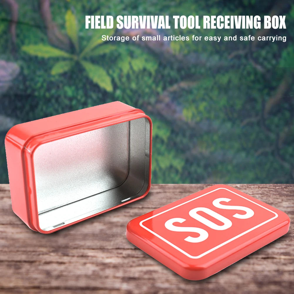 1-5pcs SOS Tin Medicine Pill Storage Case Lid Container For Outdoor Survival Gear Kits Set First Aid Pill Box Camping Equipment
