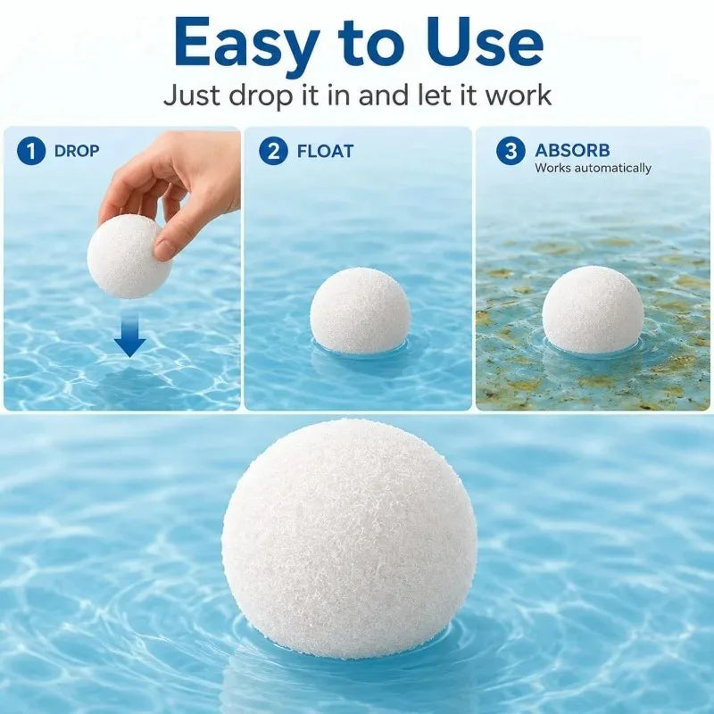 Pool Oil Absorbing Sponge Scum Remover Ball Reusable Washable Pool Sponge Filter Balls Floating Water Purifying Cleaning Sponges