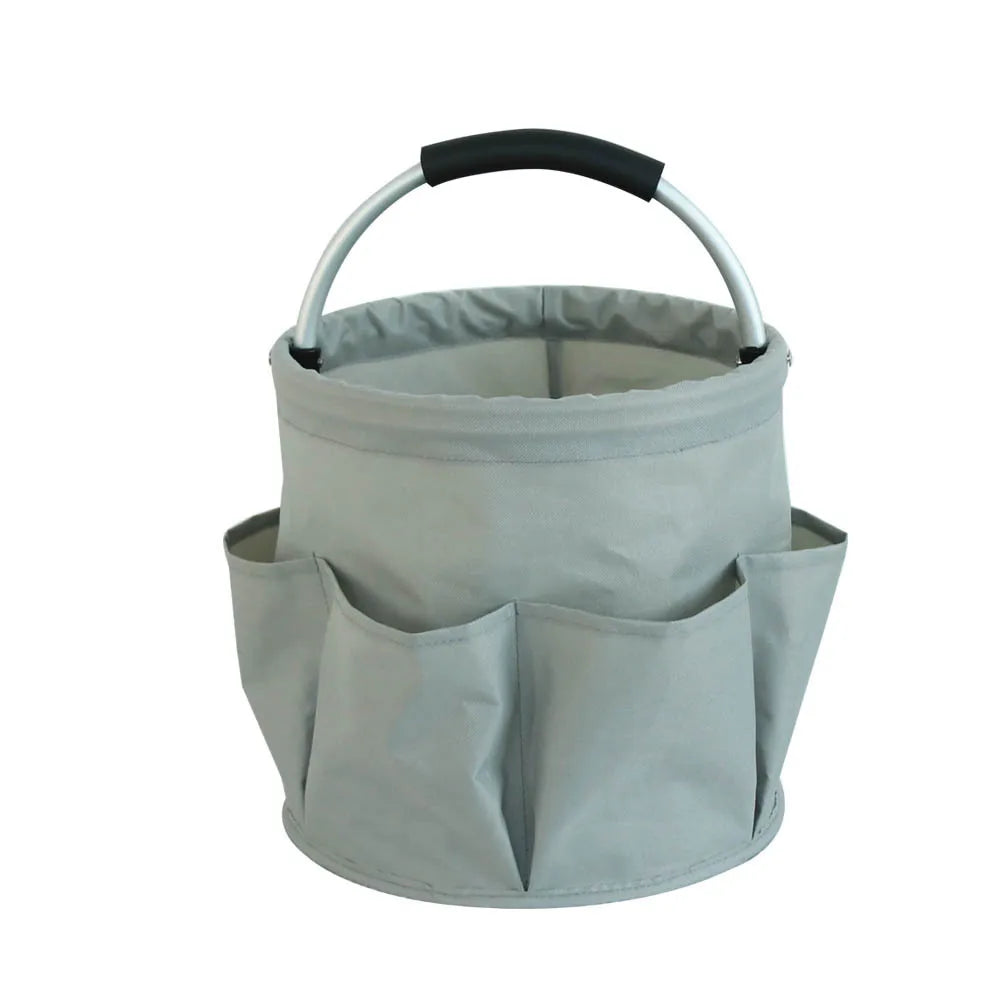 Foldable Oxford Cloth Storage Bucket 17L Camping Organizer Basket Portable Outdoor Picnic Beach Storage Bag Travel Home Bathroom