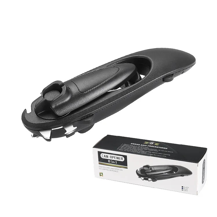 LMETJMA Multifunctional 8 in 1 Manual Can Opener Ergonomic Bottle Opener with Rotary Handle Portable Beer Wine Openers JT06