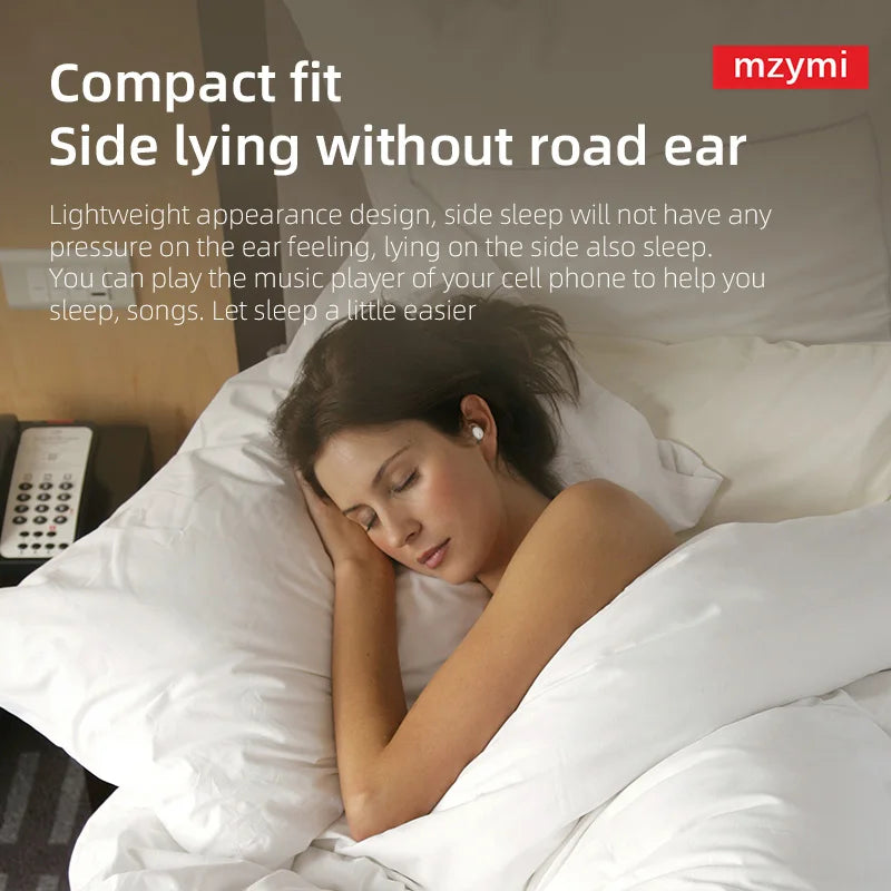 MZYMI Sleep MY002 Earphone Invisible Small Bluetooth Earbuds Mini Wireless Headset Noise Blocking for Side Sleeping Headphones