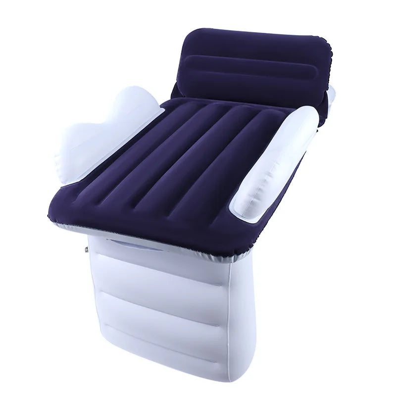 Infant Inflatable Mattress Kids Car Rear Car Mat Foldable Airplane Mattress Outdoor Travel Thickened Flocking Air Mattress