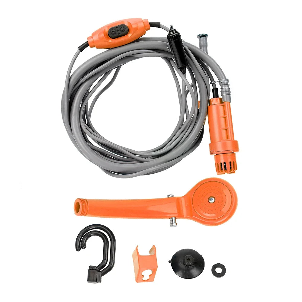 12V Portable Car Wash Pump High Pressure Electric Washer Gun for Outdoor Camping Pet Bathing Travel Cleaning