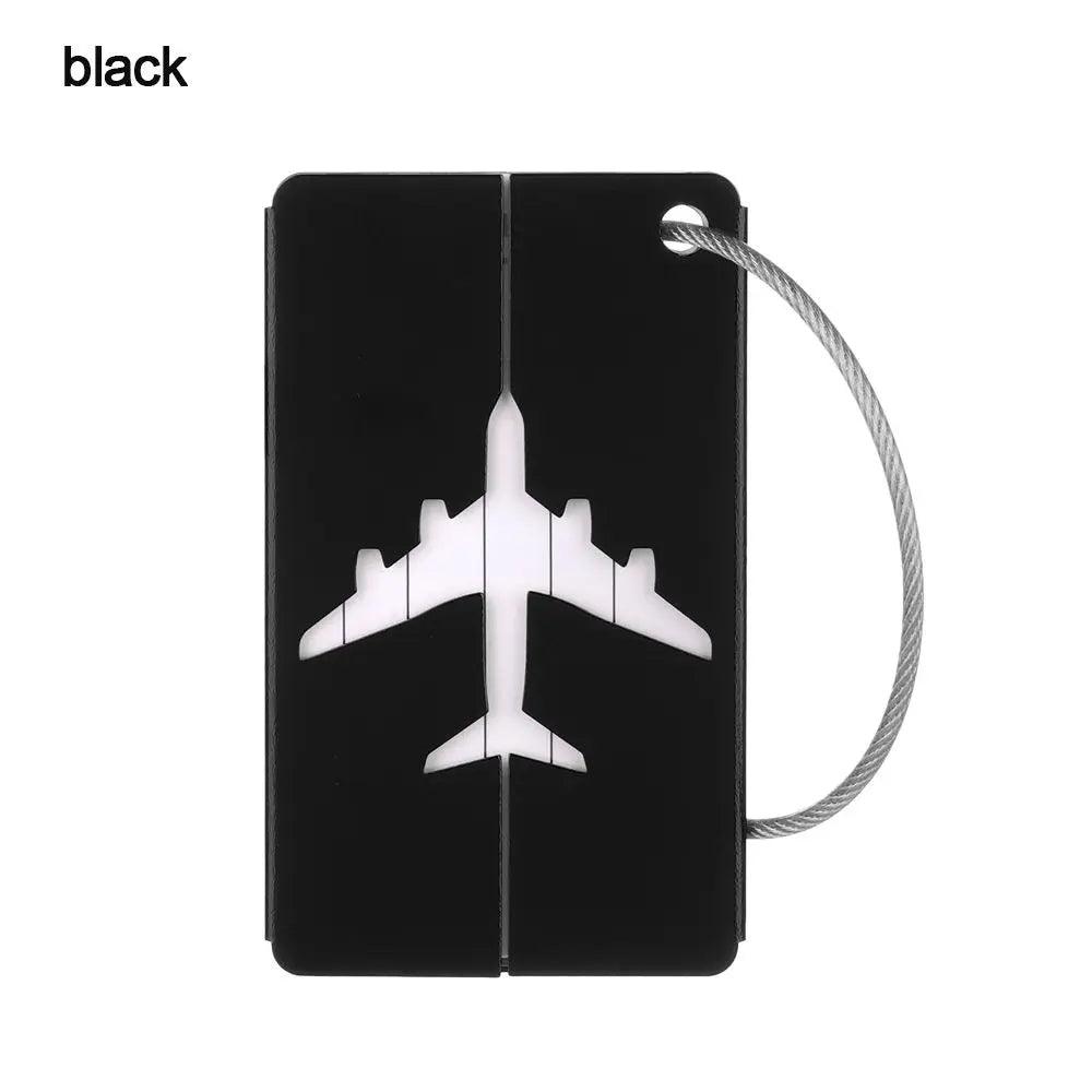 Aluminium Travel Luggage Tags Reusable Suitcase Baggage Labels Holiday Suitcase Labels Travel Bag ID Plane Identifier With Ropes