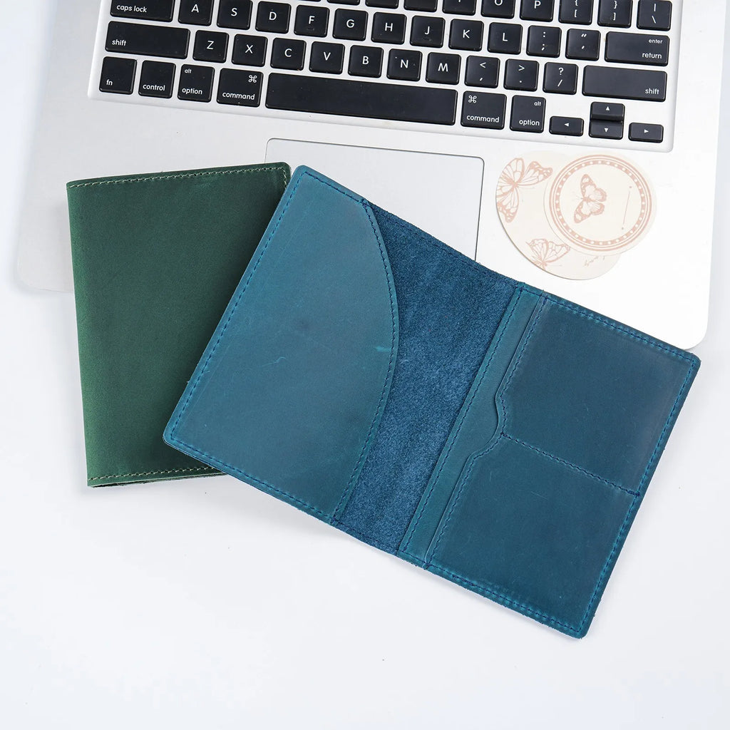 Leather Passport Holder for Travel Essentials, Slim Passport Cover Case Travel Wallet Bifold Credit Card Bag for Women Men