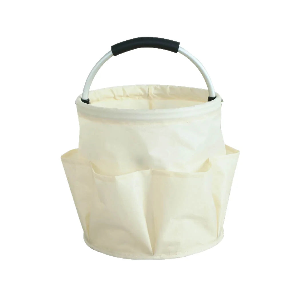 Foldable Oxford Cloth Storage Bucket 17L Camping Organizer Basket Portable Outdoor Picnic Beach Storage Bag Travel Home Bathroom