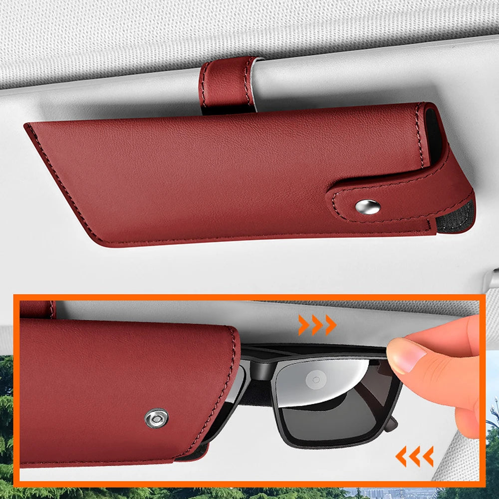 leat Car Glasses Box Portable Car Sunglasses Holder Multi-functional Case Anti-Scratch Eyeglasses Protection Box Car Accessories