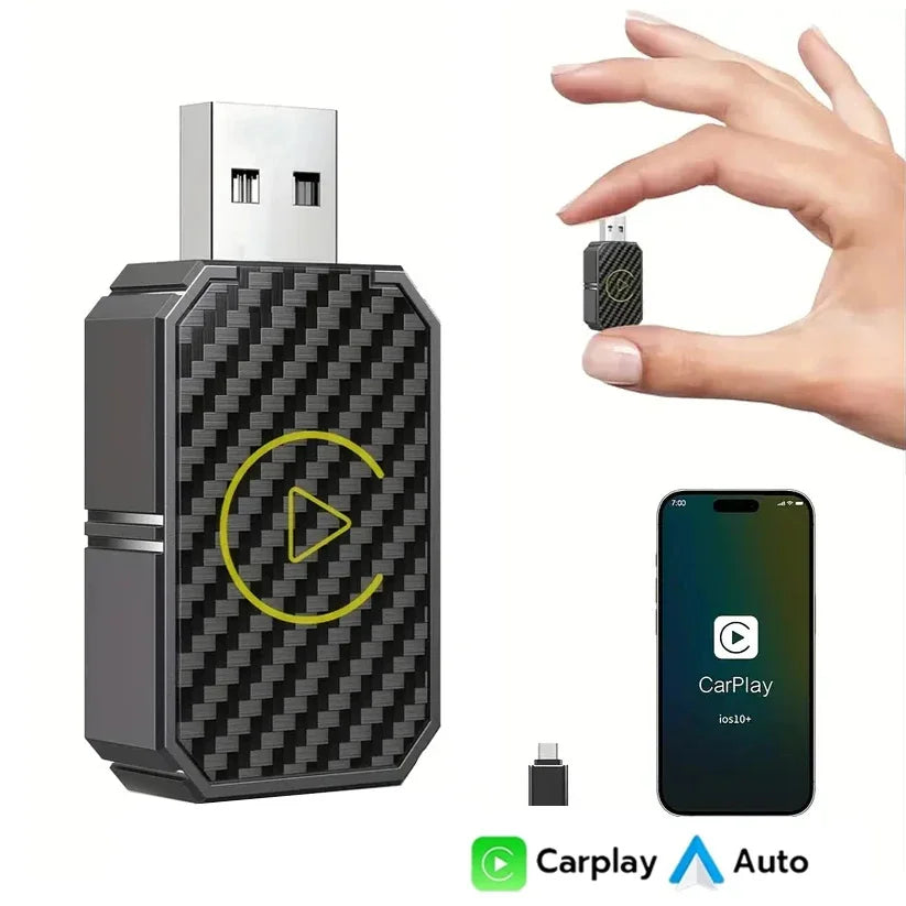 Smart Dongle Wireless CarPlay Adapter for Android Auto for Apple iOS ,Intelligent Car Screen System, Plug & Play，No Latency