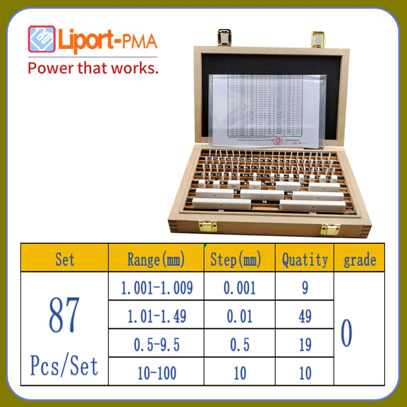 32-122pcs/set,Ceramic Rectangular Gauge Block Set,Grade 0 ,Customized Gauge,Tools for Micrometer and Caliper Inspection