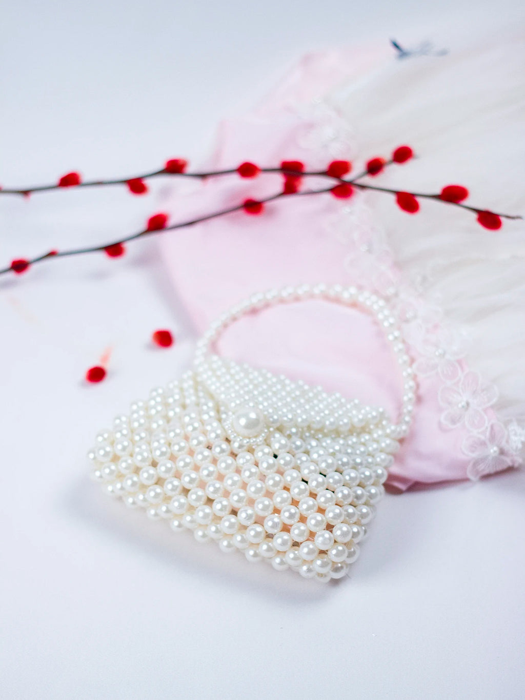2024 Spring/Summer Hot selling Chinese Style Mini Pearl Imitation Dumpling Bun Women's Homemade Beaded Weaving Handbag