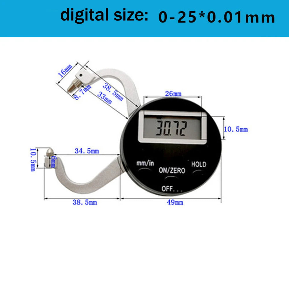 0-25mm 0.01mm Digital Thickness Gauge Digital Jewel Gauge GEM Tools Digital Caliper 0-15mm Dial Thickness Caliper Snap Gauge