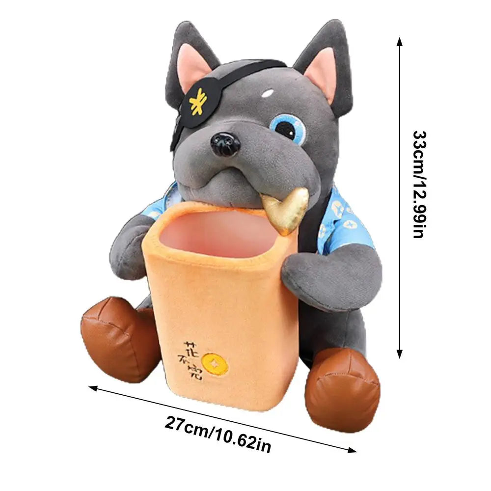 Cartoon Dog Car Tissue Holder With Trash Can 2 In 1 Tissue Box Doggie Car Trash Can Garbage Bag Auto Interior Storage Accessory