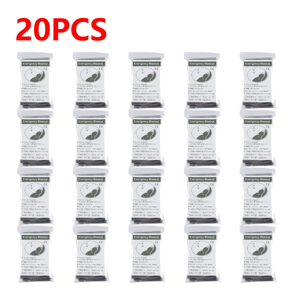 1-10PCS Emergency Thermal Blanket Outdoor Survival Blanket Folding Waterproof Windproof Rescue Blanket First Aid Camping Mat Pad