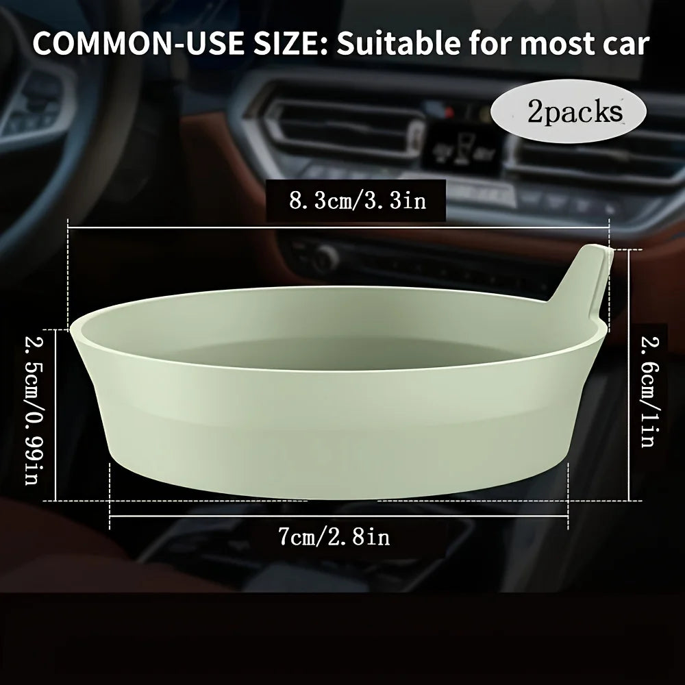 2PCS Silicone circular coaster, silicone anti slip and waterproof car coaster, car anti slip silicone coaster