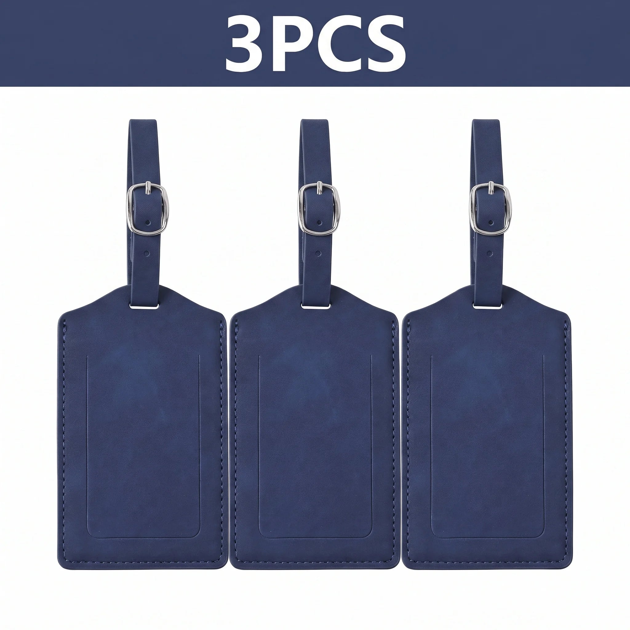 3/5/8PCS Privacy PU Leather Luggage Tag Adjustable Metal Buckle Waterproof Anti-lost Suitcase ID for Backpack Golf Carry Bag