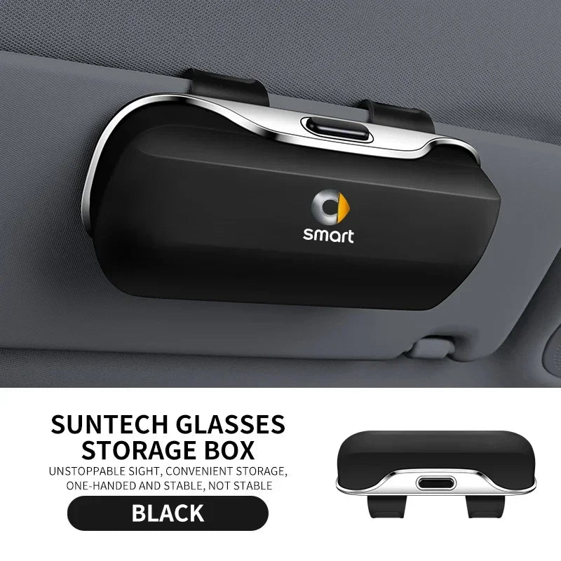 Car Eyewear Case Box Sunglasses Holder Sun Visor Storage Protective Frame Box Glasses Clip For Smart Fortwo Forfour 453 451 452