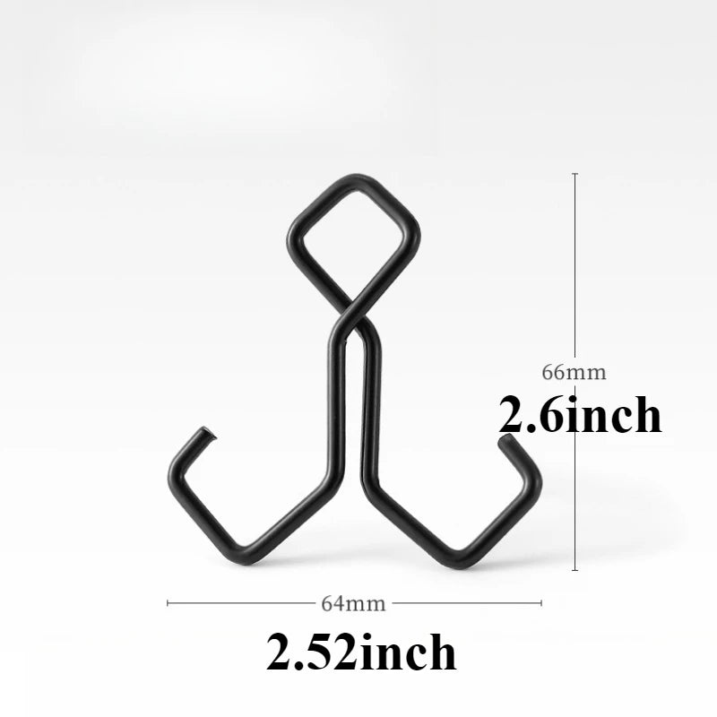 1pc Dual Outdoor Foot Storage Hook﻿ Black S-hook Portable Ultra Lightweight Anti slip S-shaped Hook