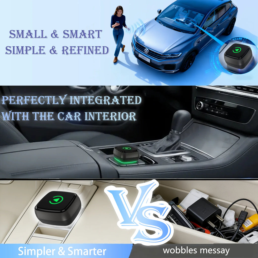 Wireless CarPlay Adapter - Android Auto Adapter, Plug & Play, Mini Stable, iOS 10+/Android 10+, Fast Auto Connect for Cars 2016+