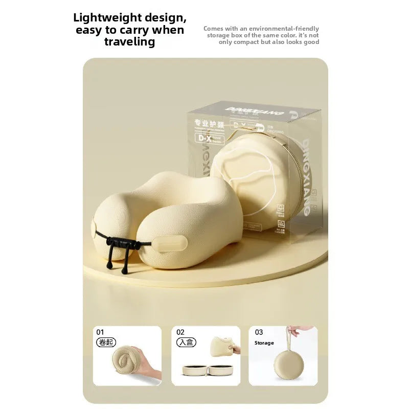 Luxury Travel Neck Pillow Memory Foam Ergonomic Design for Airplane Train Car Support Portable Sleeping Pillow