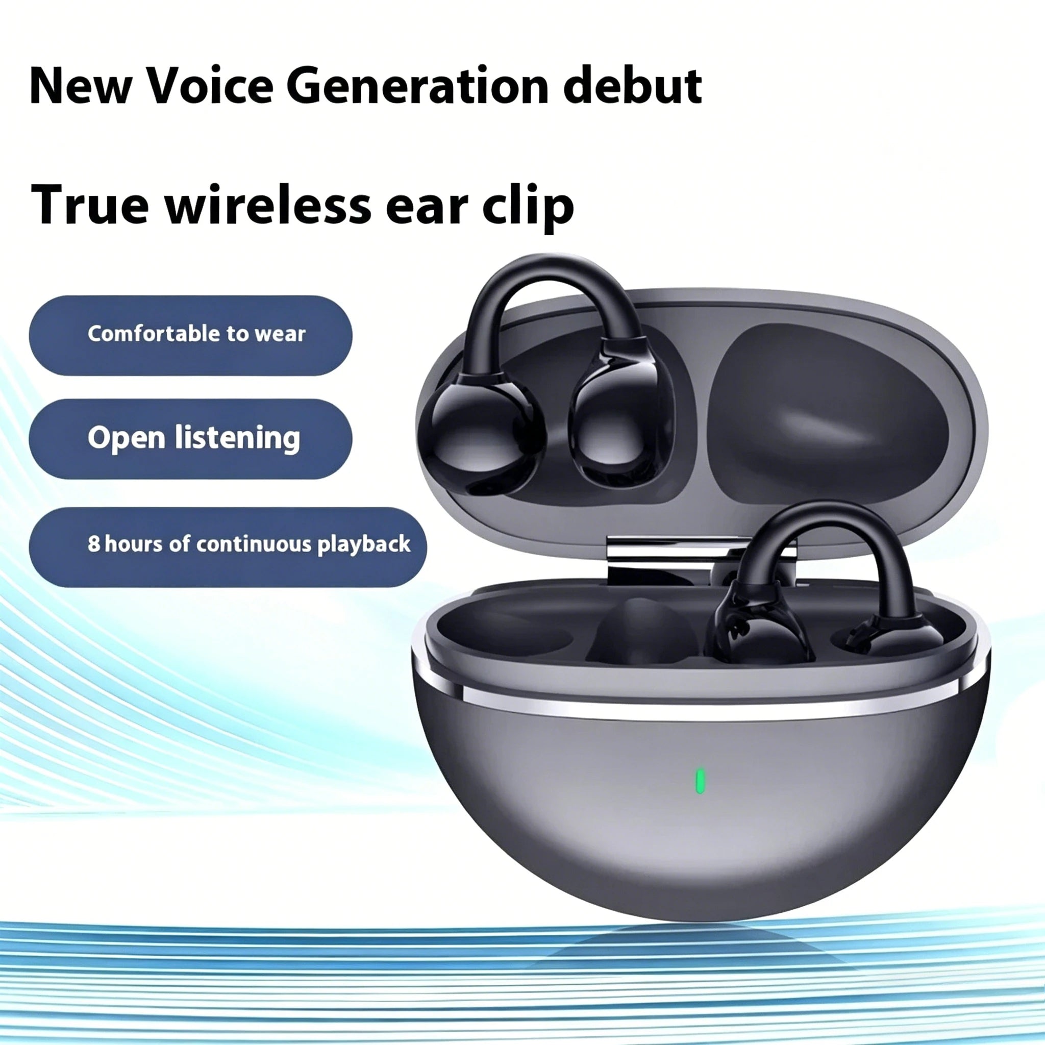 Ear Clip Earphone Open Ear Sports Wireless Bluetooth Headphone Touch Control ENC Noise Cancelling Headset With Microphone