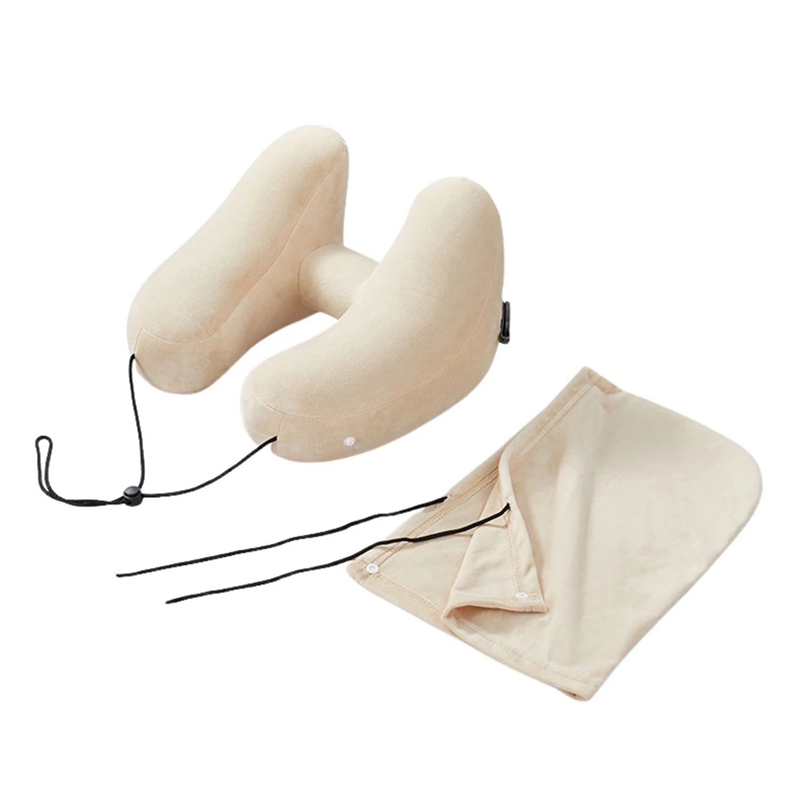Inflatable Neck Pillow With Hat,U Shape Travel Neck Pillow,Comfort Support Inflatable Airplane Pillow,Airplane Neck Cushion