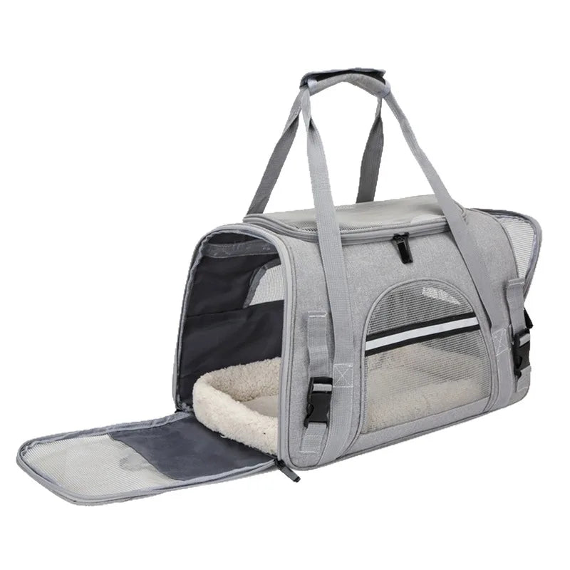 Pet Carrier Bag Foldable Small Dog Cat Carrying Out Bags Expansion Pet Travel Bag Mesh Breathable Expansion Crossbody Handbag