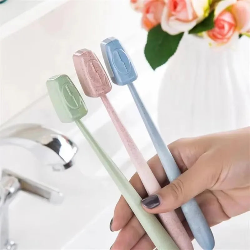 10Pcs Travel Outdoor Toothbrush Head Cover Wheat Straw Toothbrush Protection Cover Portable Toothbrush Head Storage Protection
