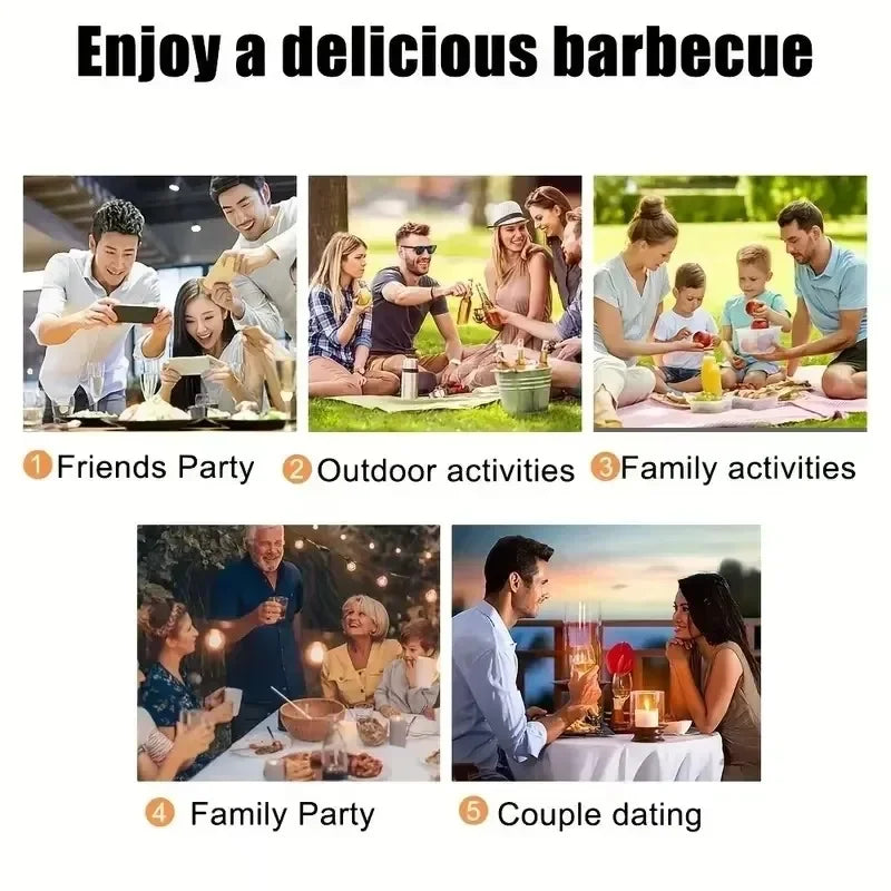 6-24PCS 55cm BBQ Fork BBQ Skewers Long Handle Kebab Barbecue Grill Sticks Reusable Stainless Steel Outdoor Camping Grill Needle
