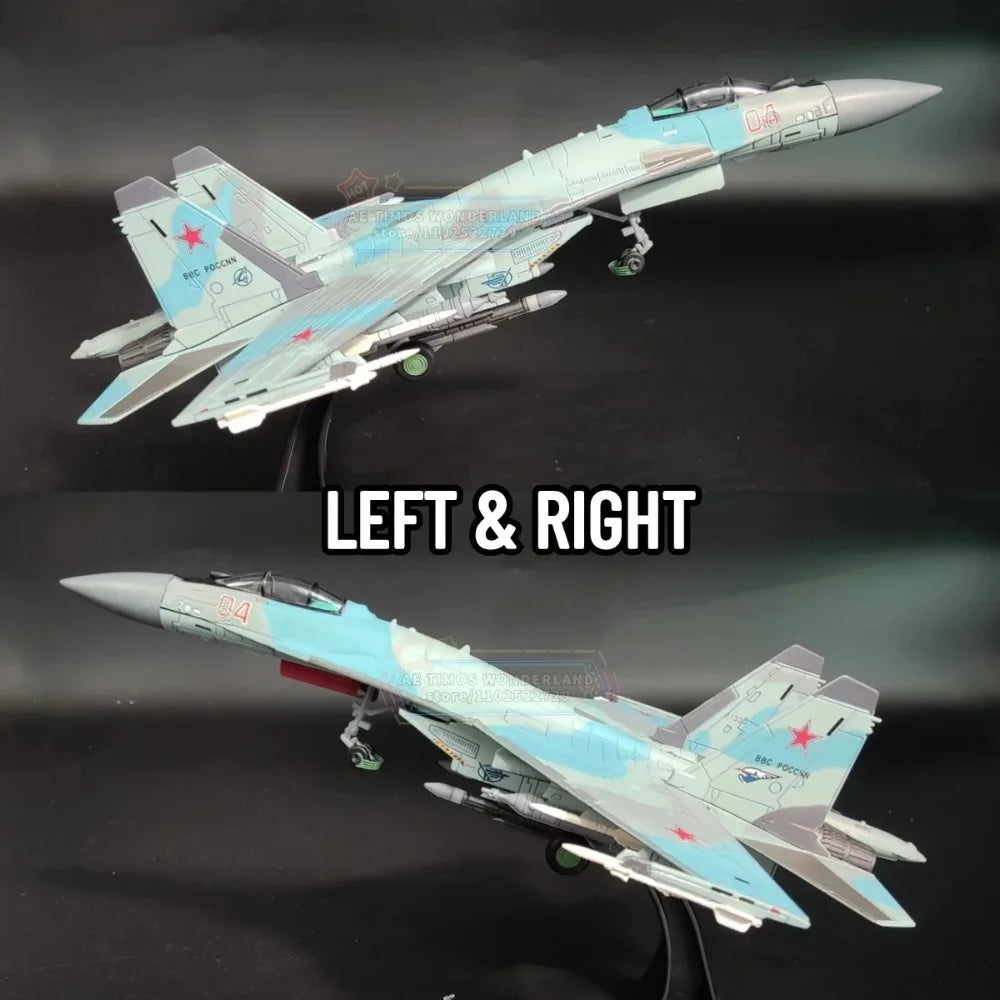 Metal Alloy Russian SU-35 Fighter 1/100 Scale Simulation Model Aircraft Replica Model Collectible Miniature Toy Plane Model Toy