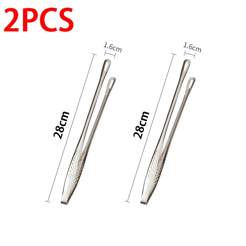 Stainless Steel Kitchen Tongs BBQ Grill Meat Barbecue Tongs Clip Food Utensils Cooking Tweezers Food Tongs CFQJ002