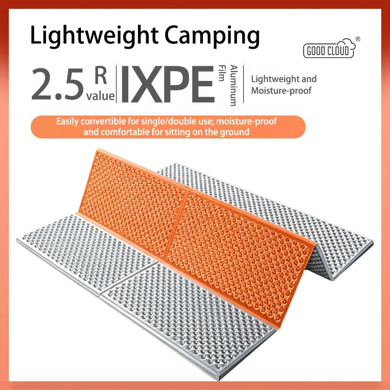IXPE Aluminum Film Egg Nest Mat Foldable Waterproof Camping Mat for 1-2 Person Hiking Travel Backpacking Widen Tent Sleeping Pad