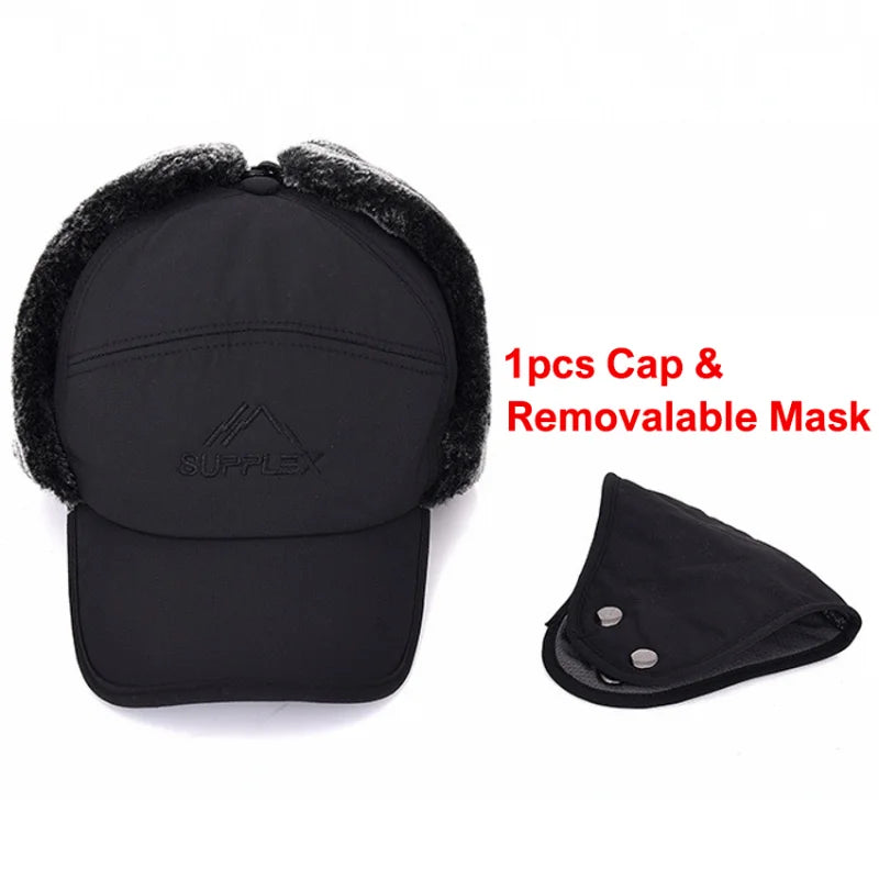 Thicken Winter Warm Hat Men Faux Fur Ear Flap Cap Women Soft Thermal Bonnets Hats for Outdoor Fishing Skiing Cap Hats